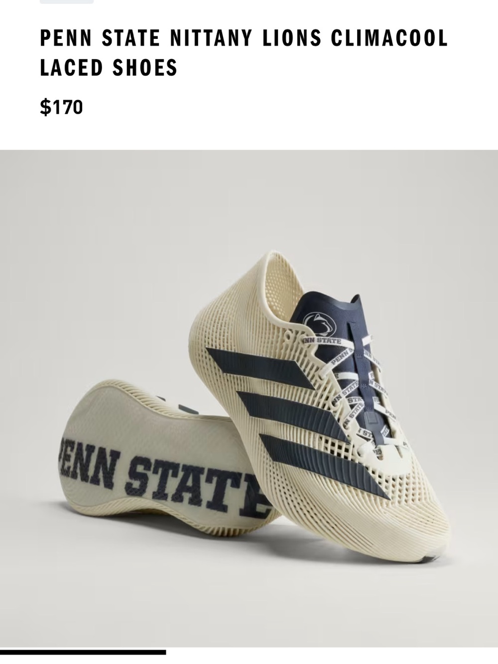Adidas Penn State Nittany Lions Climacool Laced Shoes